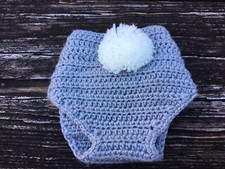 So Dorable Crocheted Bunny Tail Diaper Cover Size 0-6 Months - Easter