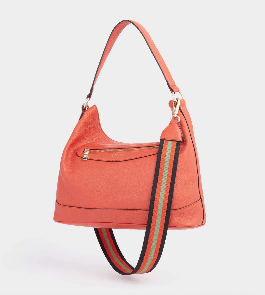 OSPREY LONDON The Hendrix Leather Hobo Papaya Leather Hobo Bags