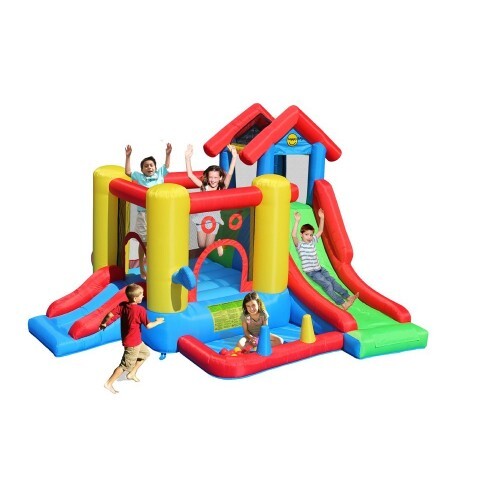 Castello Gonfiabile Gigante Bambini Gioco Scivolo Saltarello Tappeto Elastico