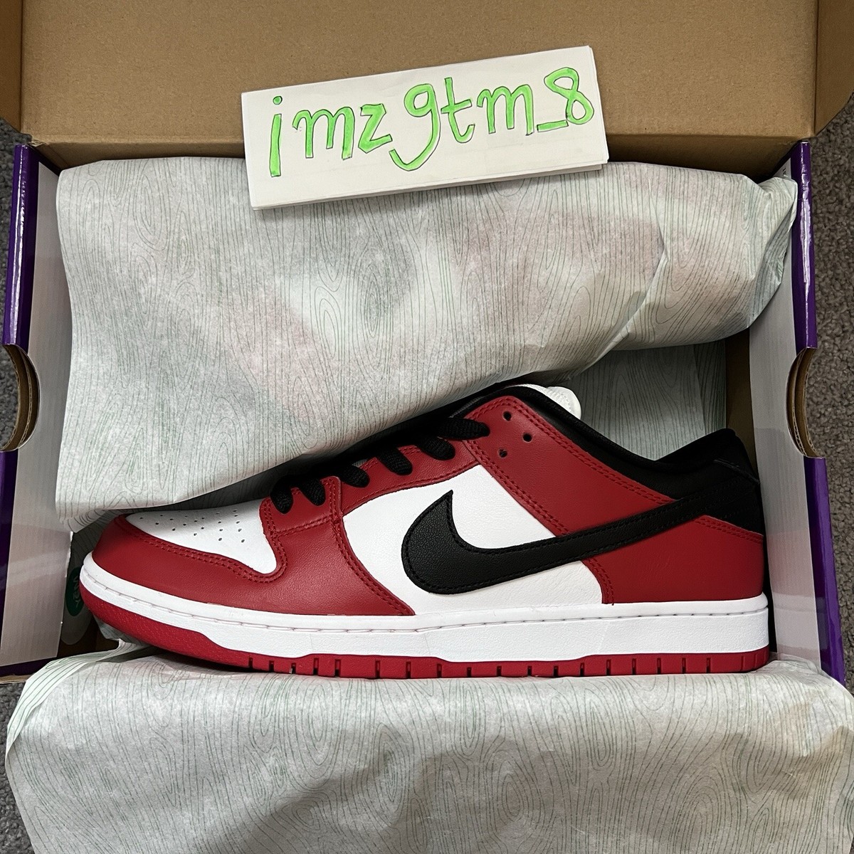 Nike SB Dunk Low Pro J Pack Chicago - Black Red White UK 11 New