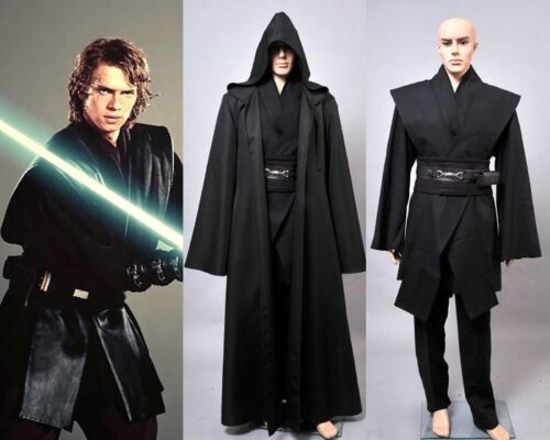 Dark Jedi Sith Darth Vader Adult Black Costume Cloak Robe Cosplay Wars Star  - Picture 1 of 8