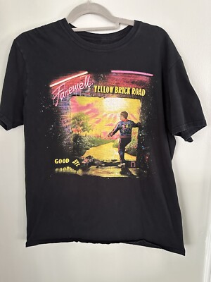 Elton John Shirt Mens Large Black Farewell Yellow Brick Road Concert Tour 2018