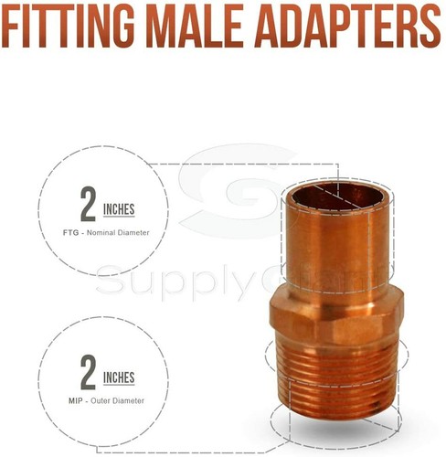 Adapter Fitting with Male Sweat to Male Threaded FTG x M Copper 1/4inch-2inch