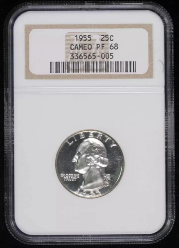 1955 P Quarter Dollars Silver Coinage NGC PF-68 CAMEO CAMEO