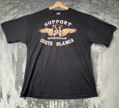 Original Hells Angels Support Costa Blanca Motorrad T Shirt XL Schwarz Rare