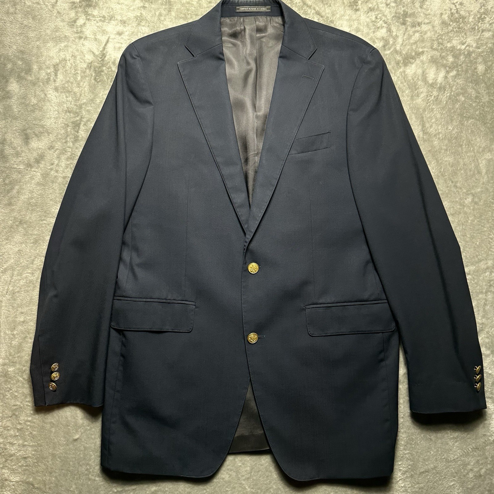 J. Press Presstige Navy Blue Gold Buttons Finest Virgin Wool Jacket Blazer 40L
