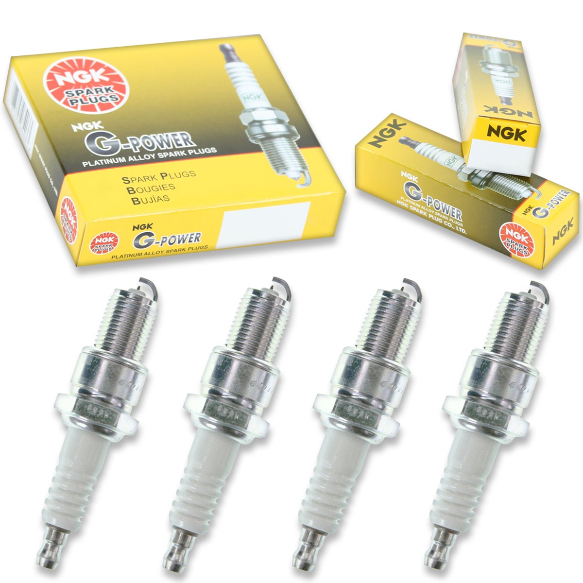 4 pcs NGK G-Power Spark Plugs for 1987-1988 Chrysler Conquest 2.6L L4 - tj