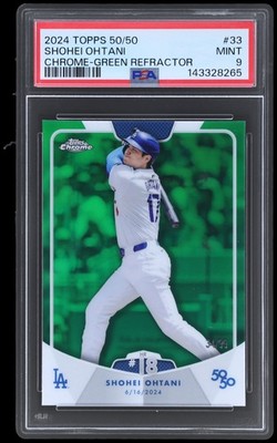 2024 Topps 50/50 Shohei Ohtani #33 PSA 9 Chrome Green Refractor 34/99 Baseball