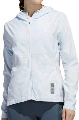 adidas Own The Run HD Windbreaker Womens Running Jacket Light Blue Size Hood Zip