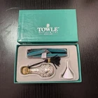 Vintage Towle Sterling Silver Perfume Bottle w Box Funnel & Pouch Collectible