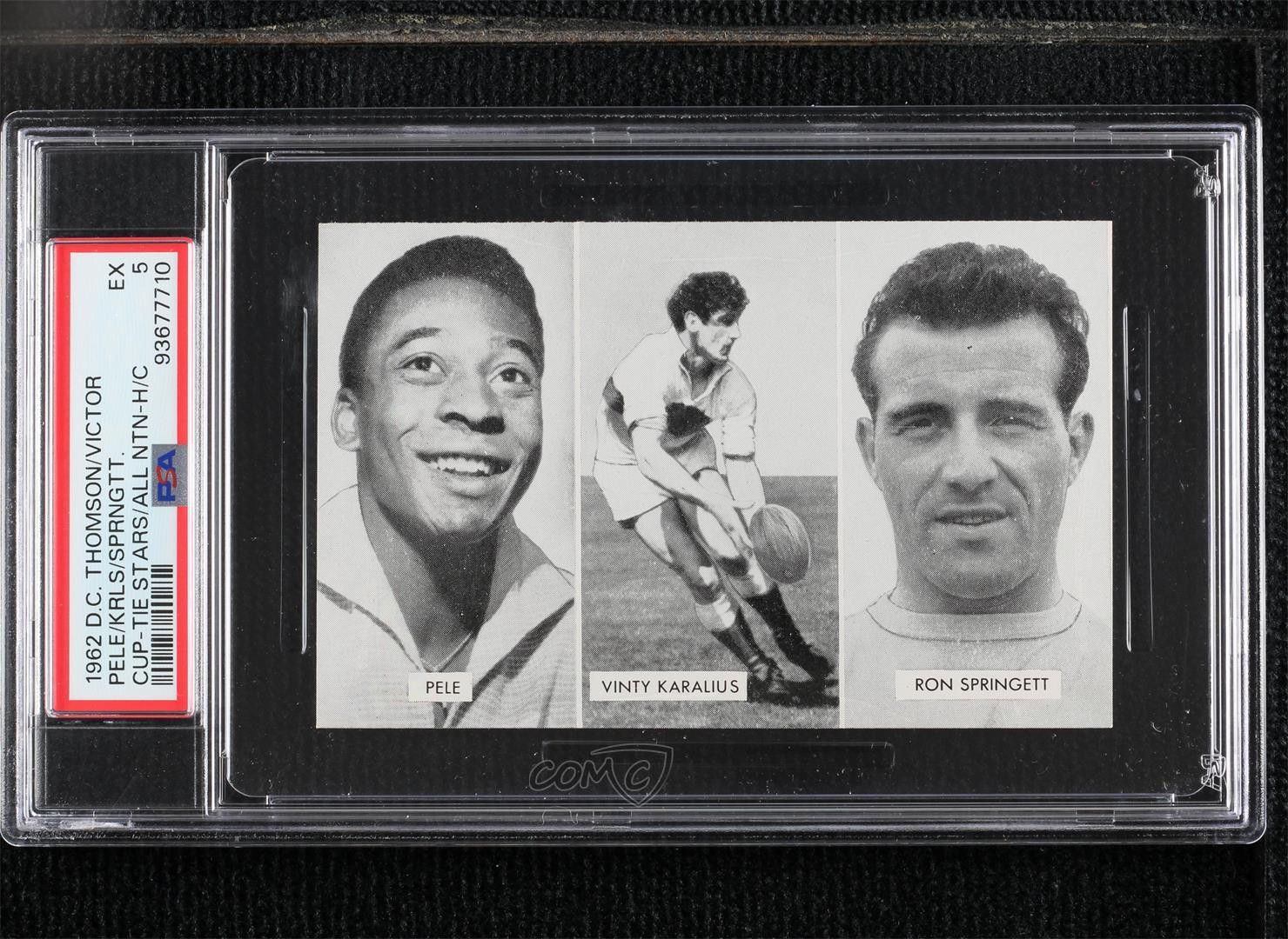 1962 The Victor Cup-Tie Stars of All Nations Pele Karalius Springett #1-3 PSA 5