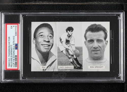 1962 The Victor Cup-Tie Stars of All Nations Pele Karalius Springett #1-3 PSA 5