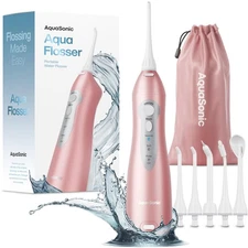 AquaSonic Water Flosser - Cordless Rechargeable Water Flossers for Teeth Clea...