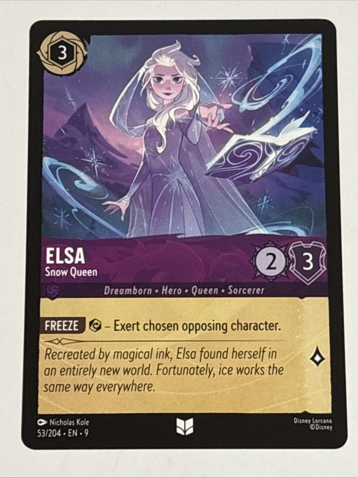 Disney Lorcana Fabled Elsa Snow Queen 53/204 NM
