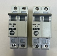 ALLEN BRADLEY,1492-CB2-G150,CIRCUIT BREAKER 15A 480/277V 2P LOT OF 2