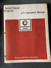 Detroit Diesel V-71 Operators Manual 6SE323 Rev 5/73 Original NOT a reprint