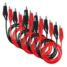 8 PCS 1M Insulated Alligator Clips Electrical Test Leads Double-Ended Jumper