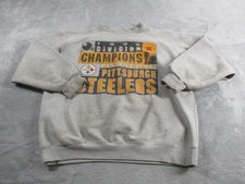 Vintage Pittsburgh Steelers Sweatshirt Mens Large Gray NFL Football Starter USA