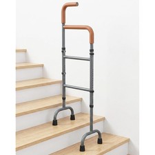 20-Level Adjustable Stair Climbing Cane, Elderly Assist Lift with Anti-Slip Han