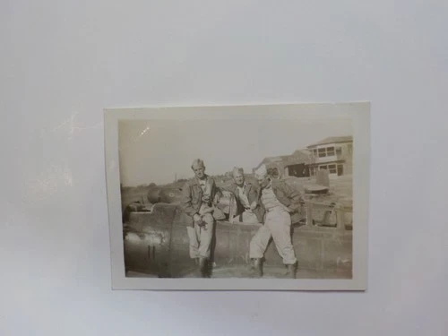 WW2 Photo Military Aircraft Soldiers Sitting On Plane World War Two WW11 WWII