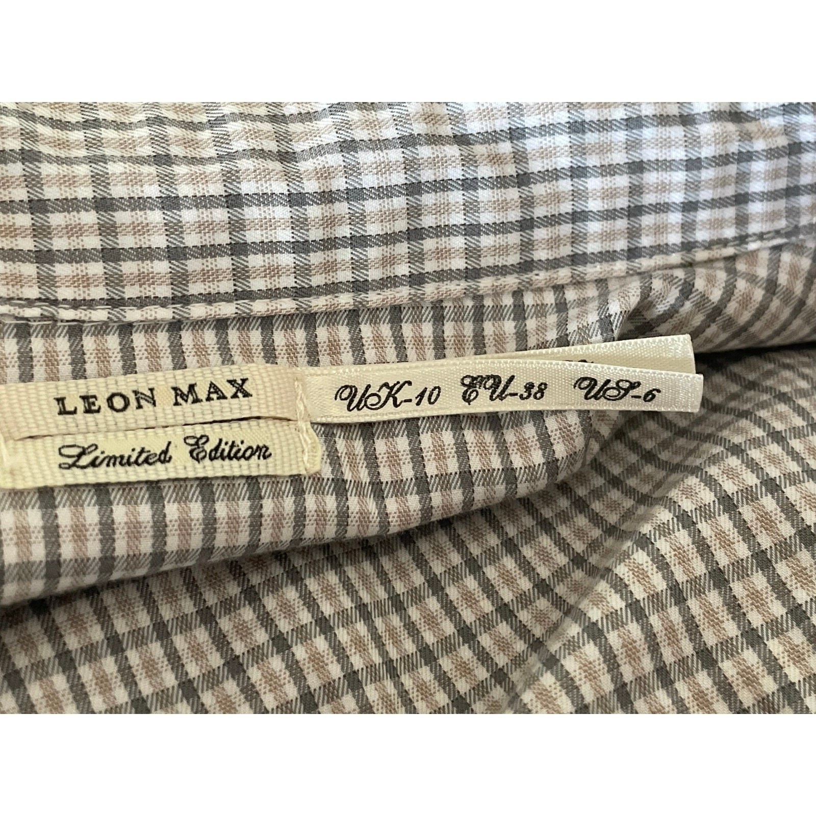 Leon Max Gingham Checkered Button-Down Blouse - B… - image 9