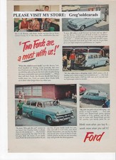 Original 1953 Ford Four Door Sedan And Station Wagon Vintage Print Ad