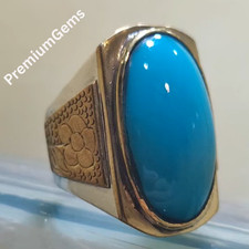 Big Size Rare Ultra Clean Turquoise Ring Nishapuri Feroza Natural Feroza Ring