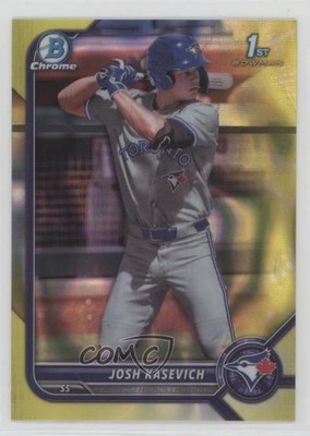 2022 Bowman Draft Chrome Yellow Lava Refractor 2/75 Josh Kasevich #BDC-45 16zo