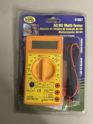 Tool Cache 51657 Digital Multimeter CAT II AC/DC Tester 2000 Counts 1000V 10A