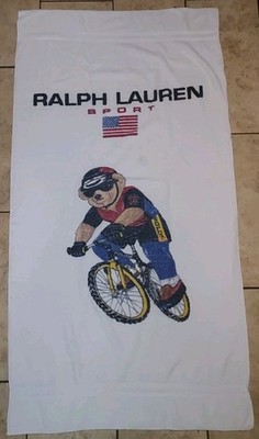 RARE VTG 90's Polo Sport Ralph Lauren Cycle Polo Bear Collectible