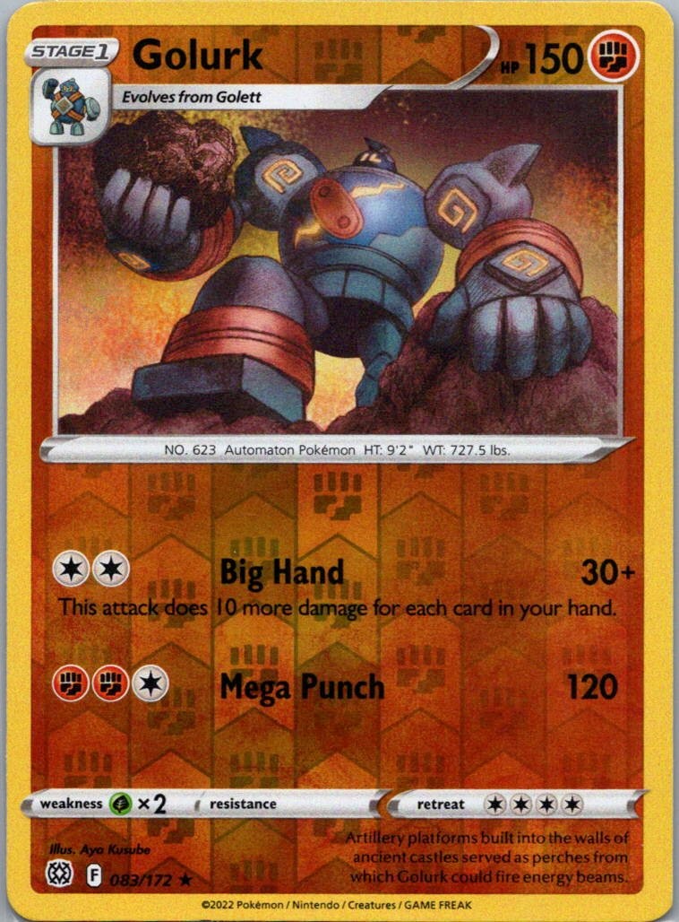 Pokemon TCG Golurk 083/172 Brilliant Stars Rev Holo NM