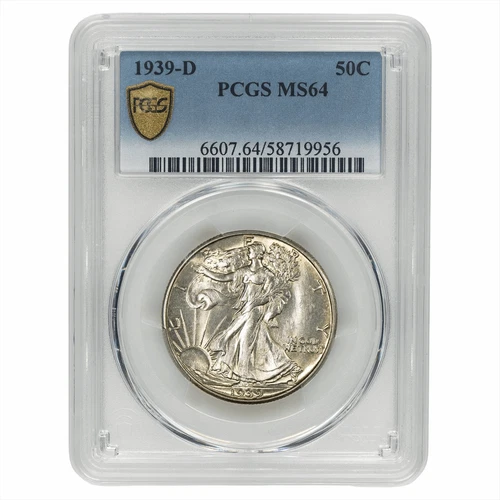 1939D Walking Liberty Half Dollar 50C PCGS MS 64