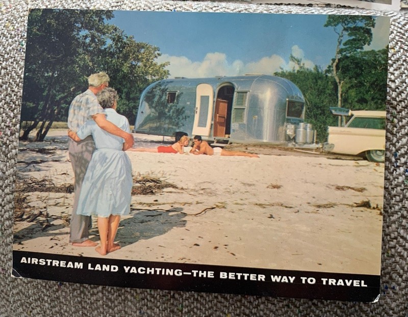 Advertising~Airstream  Land Yachting Scene Coastal Area~Vintage  Postcard Unused