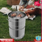 Large Portable Charcoal Grills, Stainless Steel BBQ Grill Barrel, Barbecue Grill