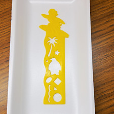 Beach  Tropical Yellow Stencil Template Palm Tree Turtle Stars Shapes