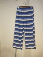 Eddie Bauer Kids Fleece Pajamas Pants L 14/16 Striped Blue Gray FlameResistant