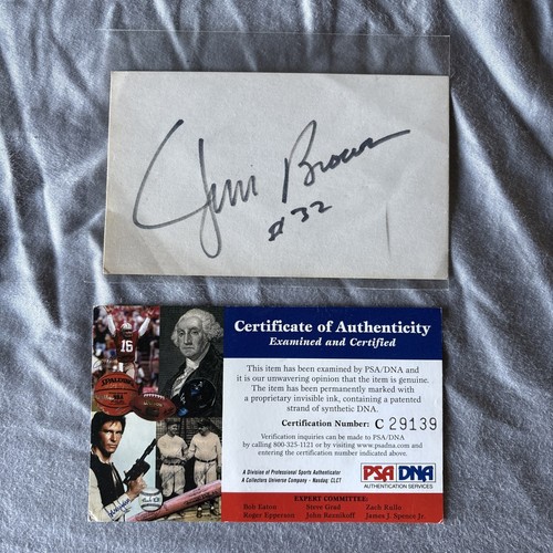 Jim Brown Autograph #32 PSA DNA COA Cleveland Browns HOF
