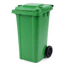 240L Green Wheelie Bin for Household Outdoor Garden Waste with Rubber Wheels