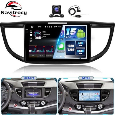 DAB+ 4+64G Für Honda CR-V CRV 2012-2016 Android 15 Autoradio Carplay GPS Navi FM