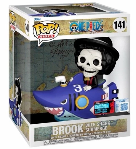 Funko Pop Rides One Piece Brook With Shark Submerge #141 NYC Comic Con Sticker