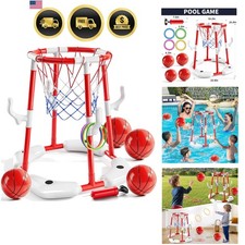 Pool Basketball Hoop, 2-in-1 Floating Pool To...