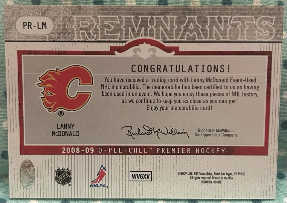 LANNY MCDONALD 2008-09 O-Pee-Chee Premier Hockey Quad Remnants 1006 Points 07/25 - Image 2 of 2