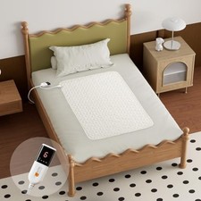 Heated Mattress Pad Size 31"x55" - Electric Mattress Pad with Mini Twin White