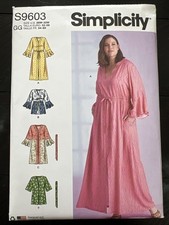 UNCUT Simplicity S9603 Women's Caftans Wraps GG 26W-32W Sewing Pattern