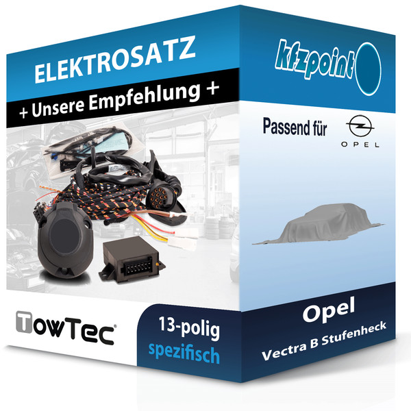 Towtec E-Satz 13Polig Fahrzeugspezifisch Passend für Opel Vectra B Stufenheck-image