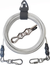 Heavy Duty Dog Tie Out Cable for Stake, Anti-Rusty Long Dog Leash for Large D...