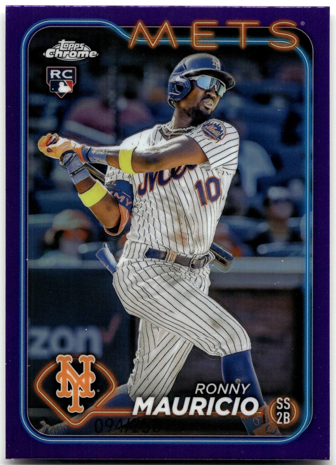 2024 Topps Chrome #28 Ronny Mauricio Purple Refractors #/250 RC