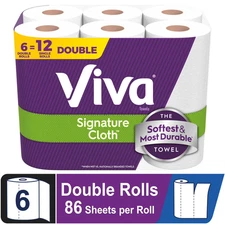 Viva Signature Cloth Paper Towels, 6 Double Rolls, 86 Sheets per Roll