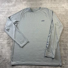 AFTCO Shirt Mens Large Gray Fishing Performance Long Sleeve AF Tech