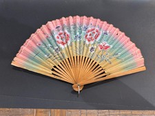 Vintage Floral Hand Painted Hand Fan